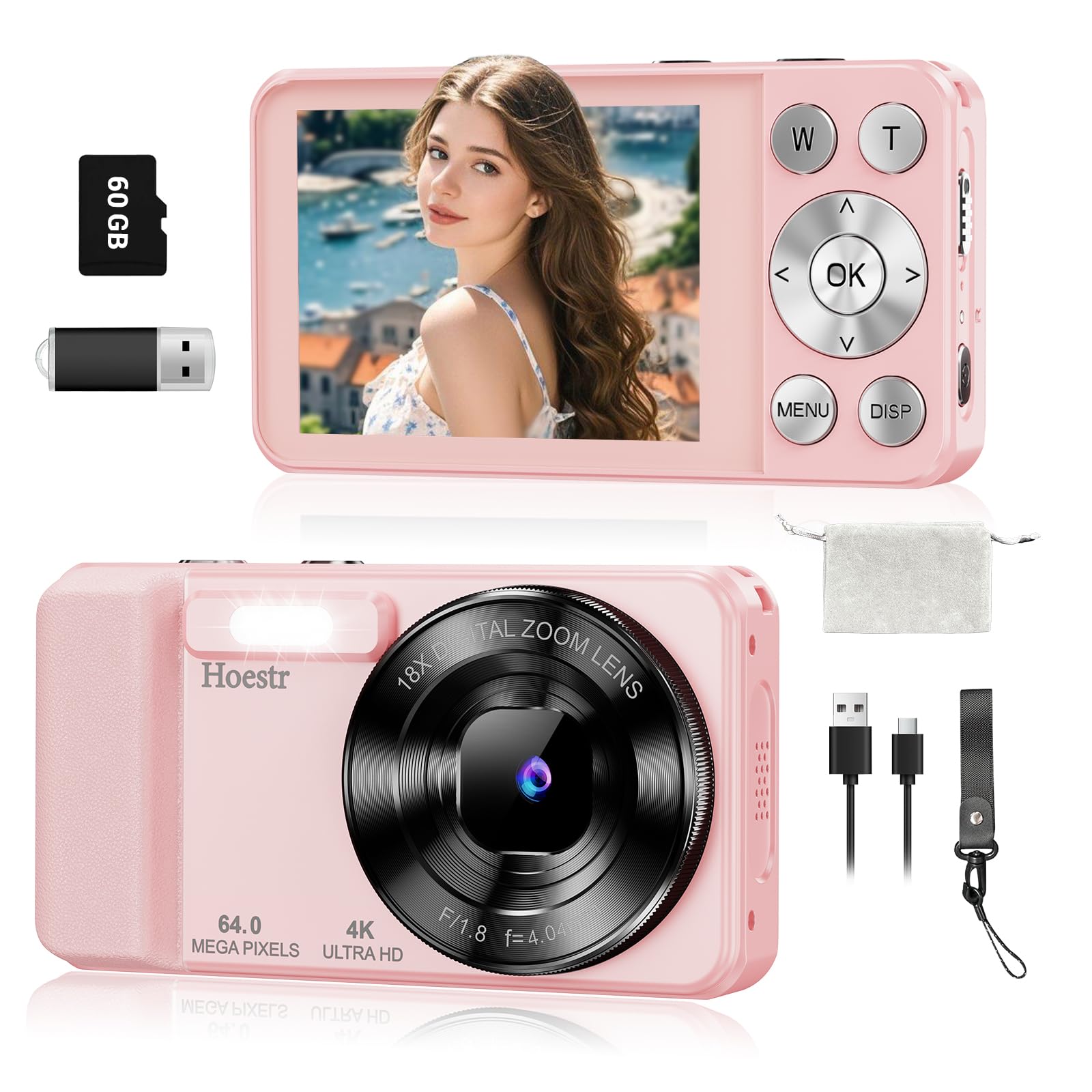 Amazon.com : 64MP 4K Digital Camera, 18X Zoom Autofocus Point and